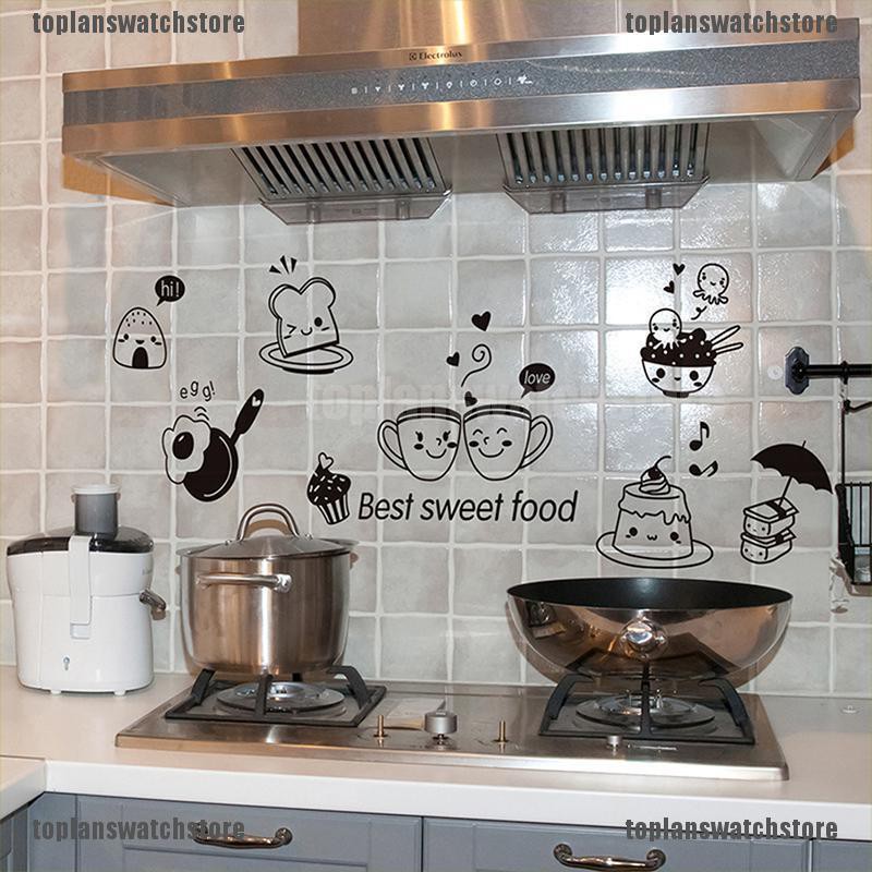 Decal dán tường Hình Ly Cà Phê / Thức Ăn Ngọt Ngào Nghệ Thuật DIY
