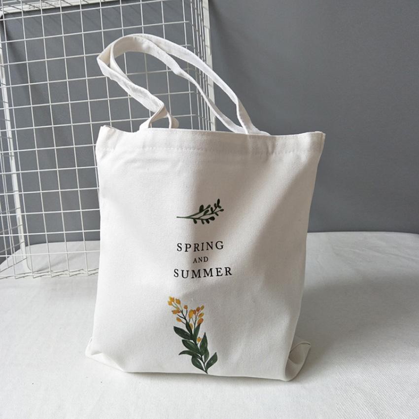 [TẶNG QUÀ XINH] Túi tote vải bố đựng đồ canvas in hình hoa cải phong cách Hàn Quốc