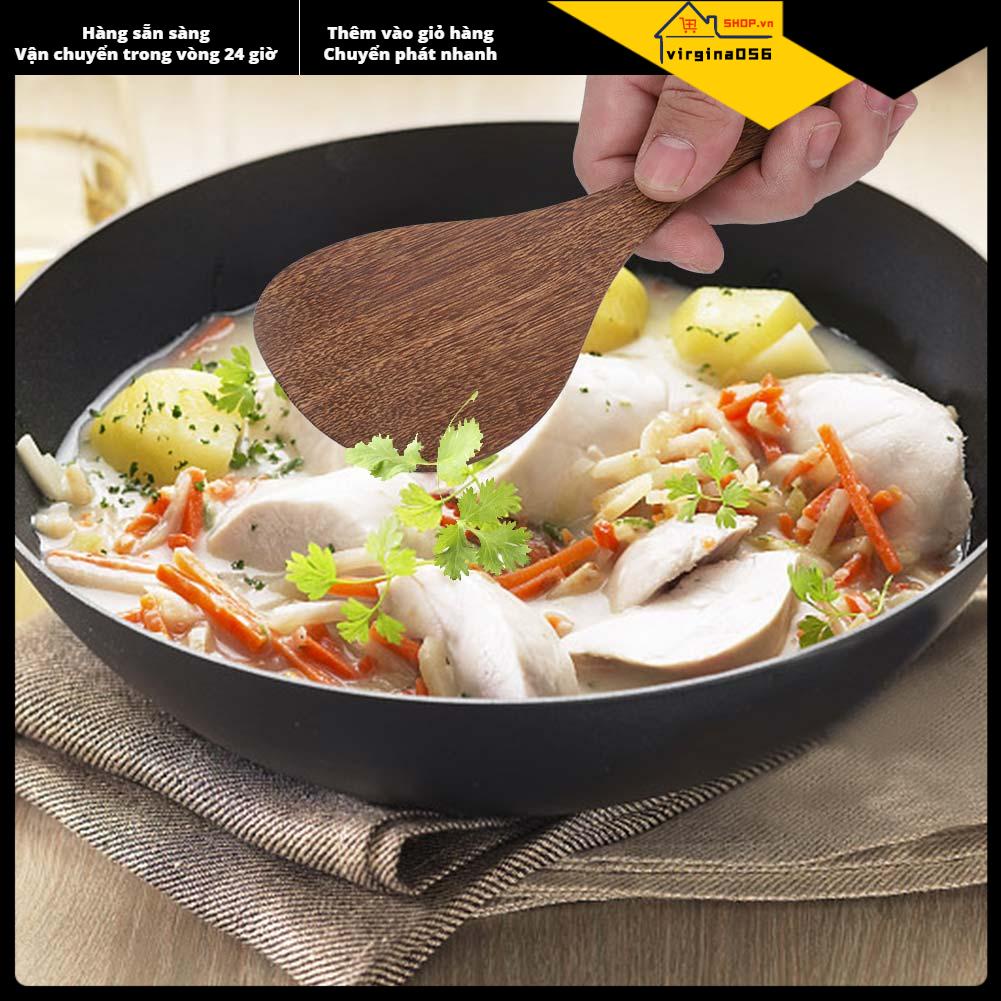 Virgina056 Kitchen Cooking Tool Shovel Wooden Spatula Fried Rice Turner Utensils