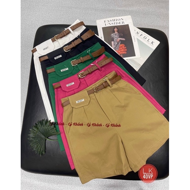 Quần ngố thô kèm đai hàng QC hot hit