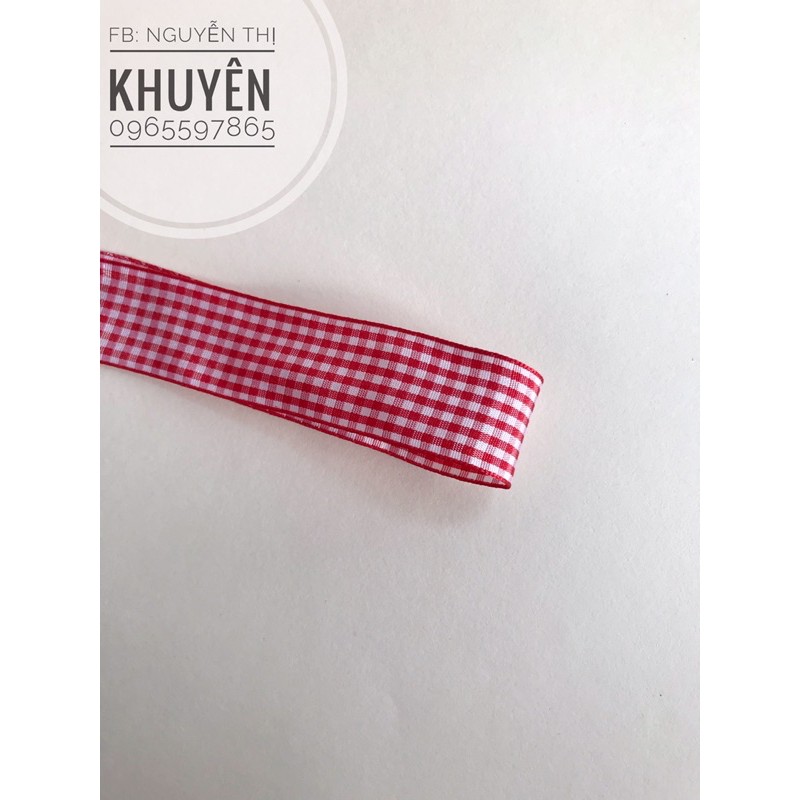 Ruy băng vải kẻ 25mm
