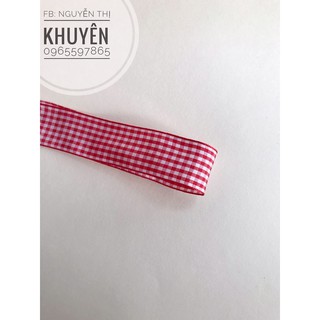 Ruy băng vải kẻ 25mm