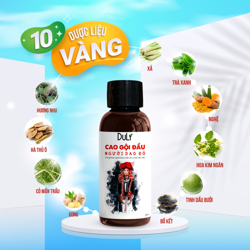 Cao Dầu Gội Thảo Dược Dulive Người Dao Đỏ Ngừa Rụng Tóc - 50ml