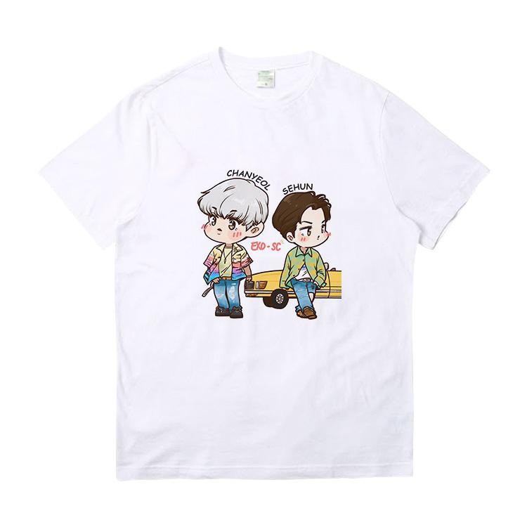 Áo phông in hình Chibi Chanyeol Sehun EXO