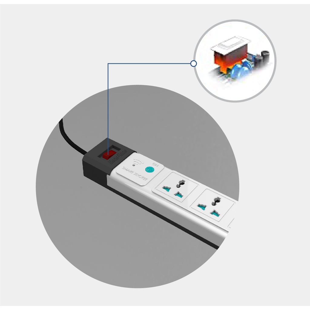 Ổ cắm kéo dài thông minh Wifi điều khiển từ xa 3m-5m chính hãng Rạng Đông Model: OC02.WF 3C/3M-5M/10A