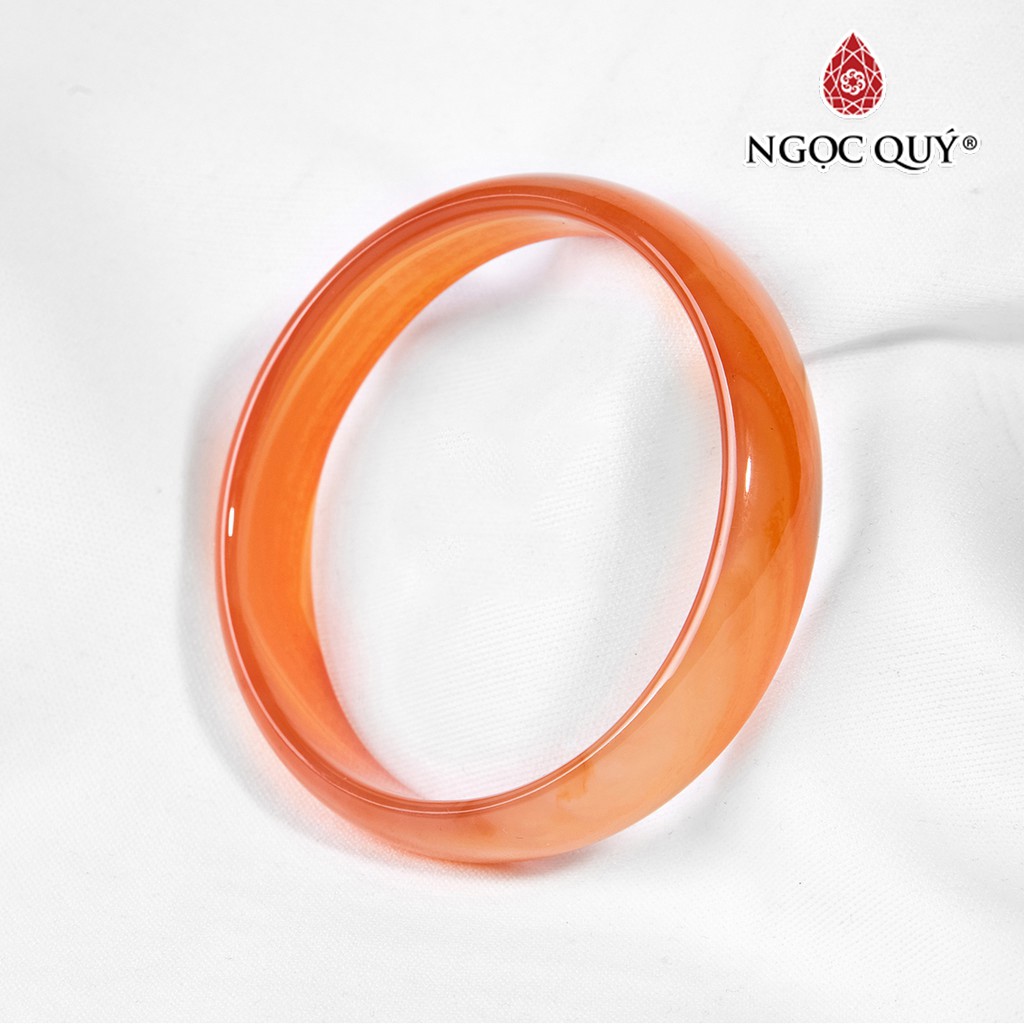 Vòng tay mã não cam liền khối - Ngọc Quý