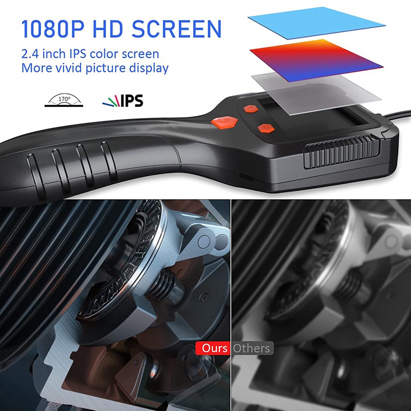 Camera Nội Soi Cầm Tay IP67 Màn Hình 2.4 inch IPS HD