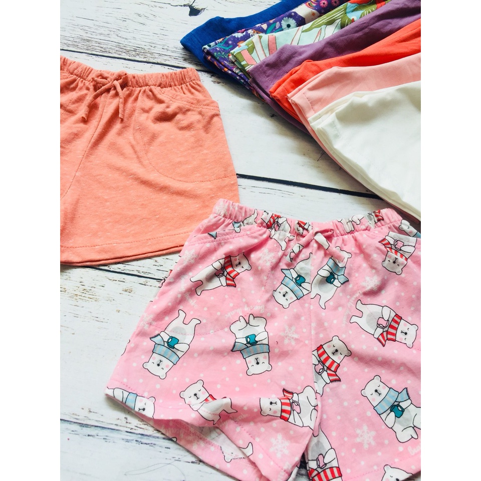 Quần thun bé gái cotton co giãn 4 chiều, quần đùi trẻ em, mặc nhà, mặc ngủ bé gái, cotton xuất dư mềm mịn thoáng mát