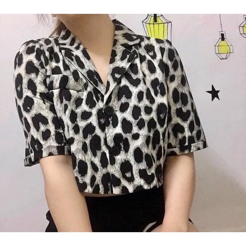 Áo sơ mi croptop bigsize cổ vest