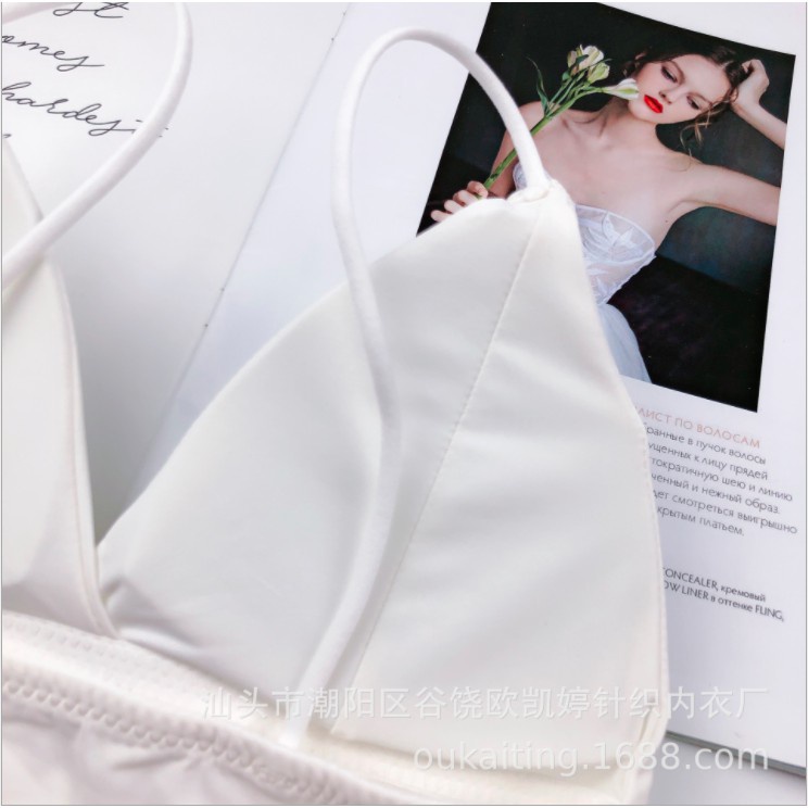 Áo Bra Lót Nâng Ngực Nữ 2 Dây Không Gọng Tập Gym - Thể thao Croptop Kiểu Su Thun Lạnh M23