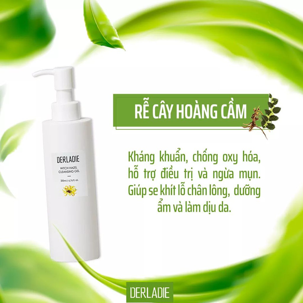 Sữa rửa mặt Derladie Witch Hazel Cleansing Gel 200ml