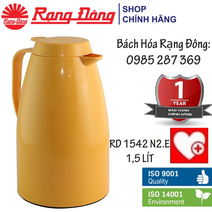 Phích Nước Rạng Đông Cao Cấp 1,5 Lít Có Nút Ấn, Pha Trà