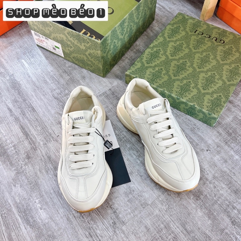 Giày thể thao sneaker guci trơn fullbox bill túi giấy