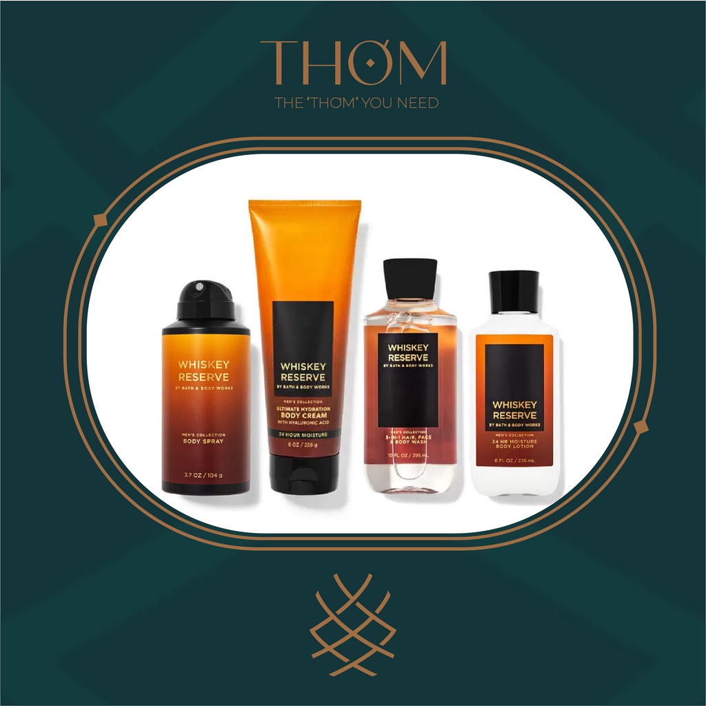 WHISKEY RESERVE | SẢN PHẨM TẮM DƯỠNG XỊT THƠM KHỬ MÙI BATH & BODY WORKS DÀNH CHO NAM BODY SRPAY SHOWER GEL LOTION