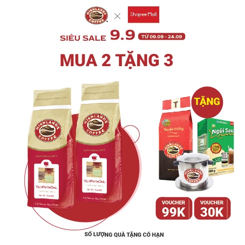 COMBO 2 Túi Cà Phê Bột Truyền Thống Highlands Coffee 1kg/túi