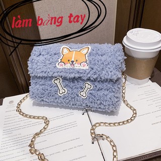 Túi xách vải lông tự làm DIY kiểu dáng xinh xắn