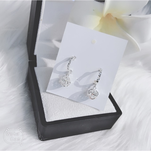 ♥️FREESHIP50K Bông tai cho bé - Bông tai Châu kim tiền phay treo siêu sáng!! bạc 925 cao cấp