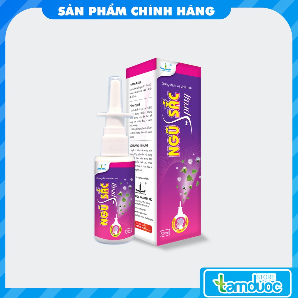 Dung Dịch Vệ Sinh Mũi Ngũ sắc Spray (50ml) Hỗ Trợ Viêm Xoang Viêm Mũi Dị Ứng