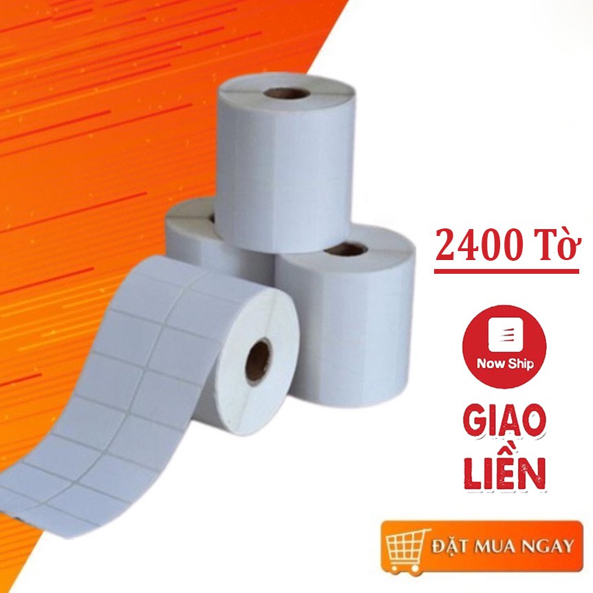 Giấy In Mã Vạch 2 tem, In tem Decal nhiệt 2 tem 70x22 mm [Dài 30m]