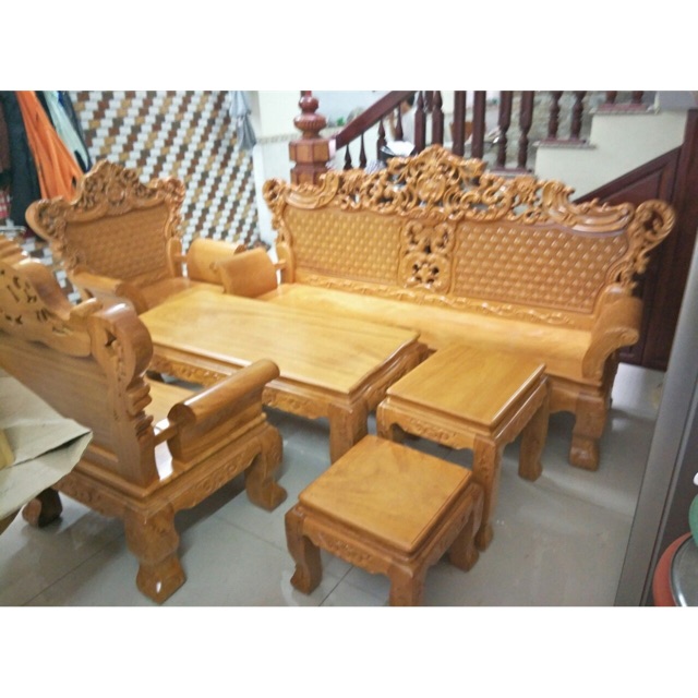 BỘ BÀN GHẾ HOÀNG GIA GỖ GÕ