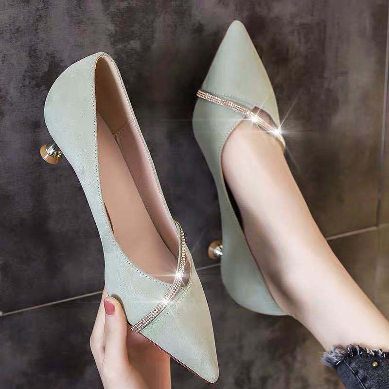 Giày cao gót thiết kế mũi nhọn quyến rũ dễ phối đồ dành cho nữ 3cm