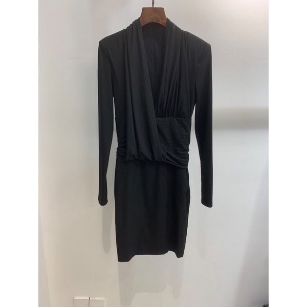 Đầm nữ dài tay ôm eo mẫu mới thương hiệu Balmain cao cấp màu trơn