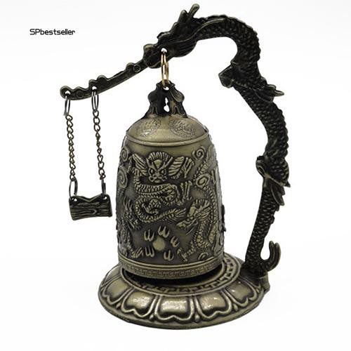 Chuông Phật giáo kim loại chạm khắc họa tiết rồng tinh xảo đẹp mắt