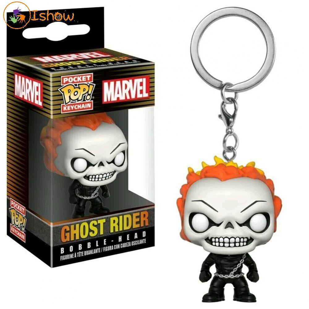 Funko Pop Móc Khóa Mô Hình Nhân Vật Ghost Rider Trang Trí Bàn Làm Việc