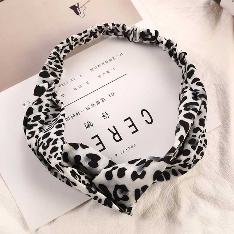 Băng Đô Vải In Họa Tiết Da Báo Phong Cách Boho 3 Màu Lựa Chọn