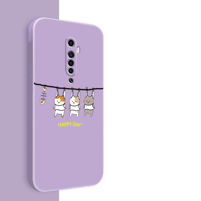 Ốp lưng OPPO reno 2F reno2 F reno 2 F reno 2 Ốp Điện Thoại Silicone Mềm In Hình Mèo LSMM01 Cho OPPO reno 2F reno2 F reno 2 F reno 2 viền vuông cute
