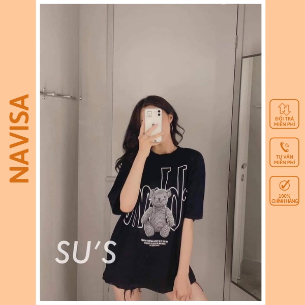 Áo Thun Nam Nữ Unisex Form Rộng Tay Lỡ In Hình Cổ Tròn Navisa At277