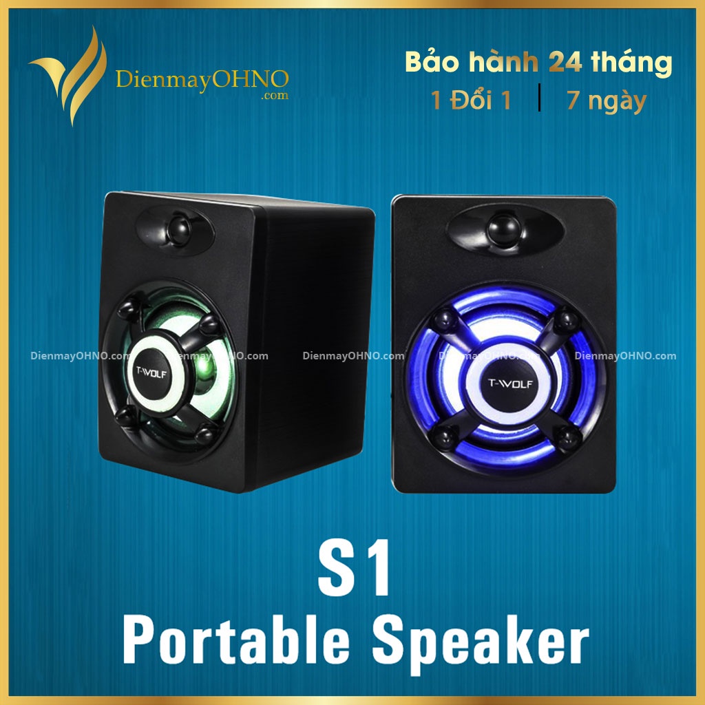 Loa Máy Tính LED RGB T-Wolf S1 Chính Hãng Loa Nghe Nhạc Máy Vi Tính Để Bàn PC Laptop Bluetooth Cao Cấp - Điện Máy OHNO