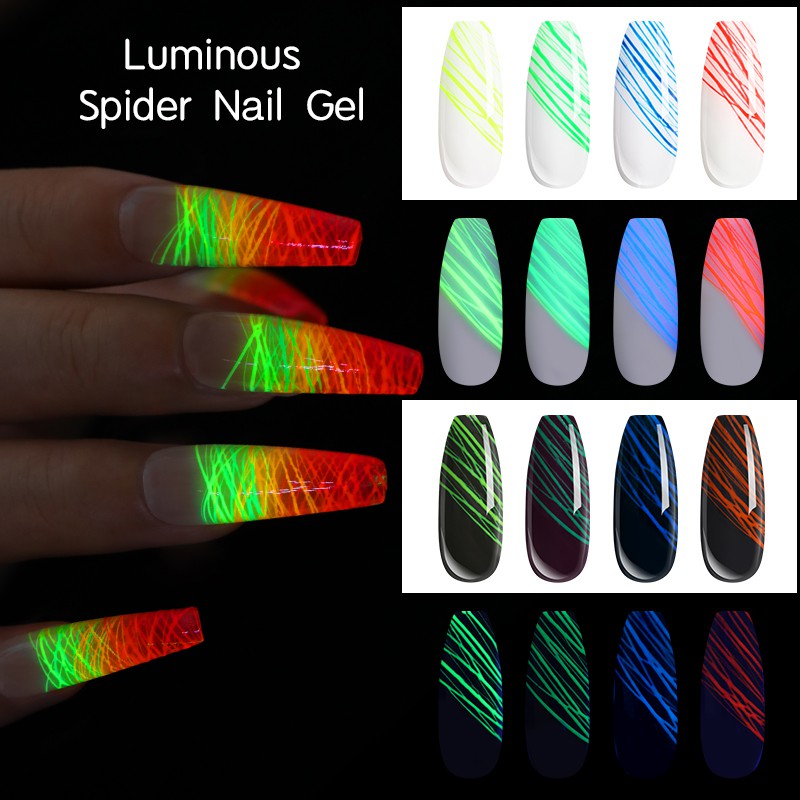 Gel dạ quang tạo họa tiết tơ nhện trang trí móng tay độc đáo 7ml