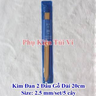 Kim đan 2 đầu gỗ dài 20cm (46k/set/5 cây/1size)
