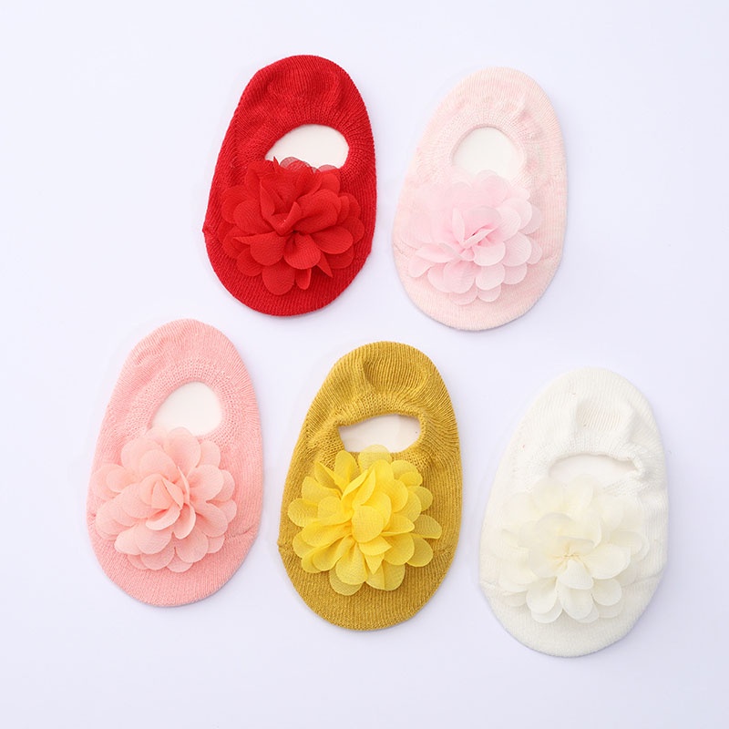 Set 2 Món Vớ Công Chúa Màu Trơn Đính Hoa Ren Dành Cho Bé Gái Sơ Sinh