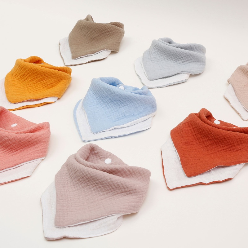 Yếm Ăn Tam Giác Bằng Vải Cotton Mềm Mại Cho Bé