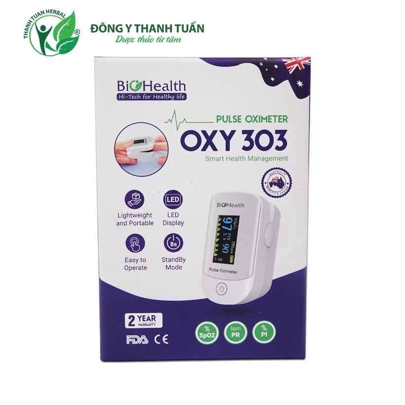 [Hàng Úc] Máy đo nồng độ oxy trong máu SPO2 303 Biohealth Australia - BH 2 năm