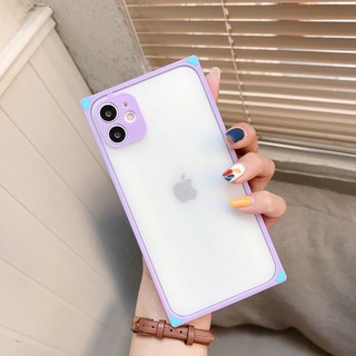 Ốp vuông nhám Iphone viền màu