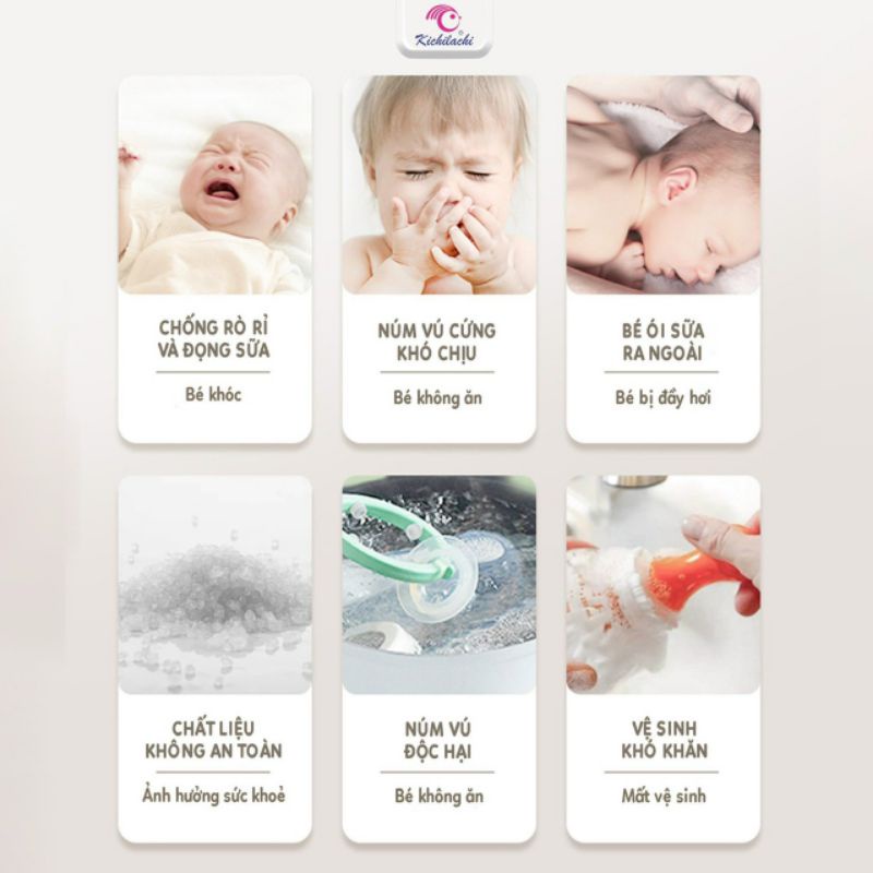 BÌNH SỮA KICHI ĐÁM MÂY CỔ RỘNG PPSU 170ML VÀ 270ML