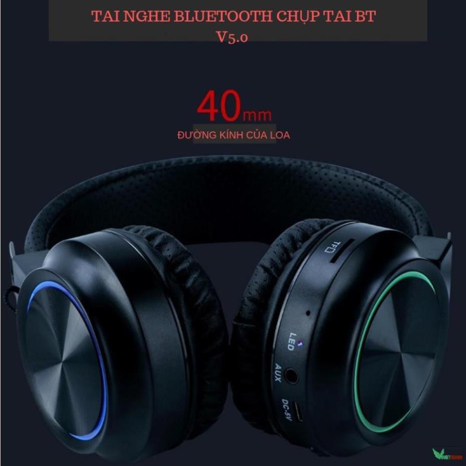 Tai nghe Bluetooth chụp tai BT V5.0 - Hỗ trợ thẻ nhớ - Hệ thống âm bass khỏe có thể gập lại B3