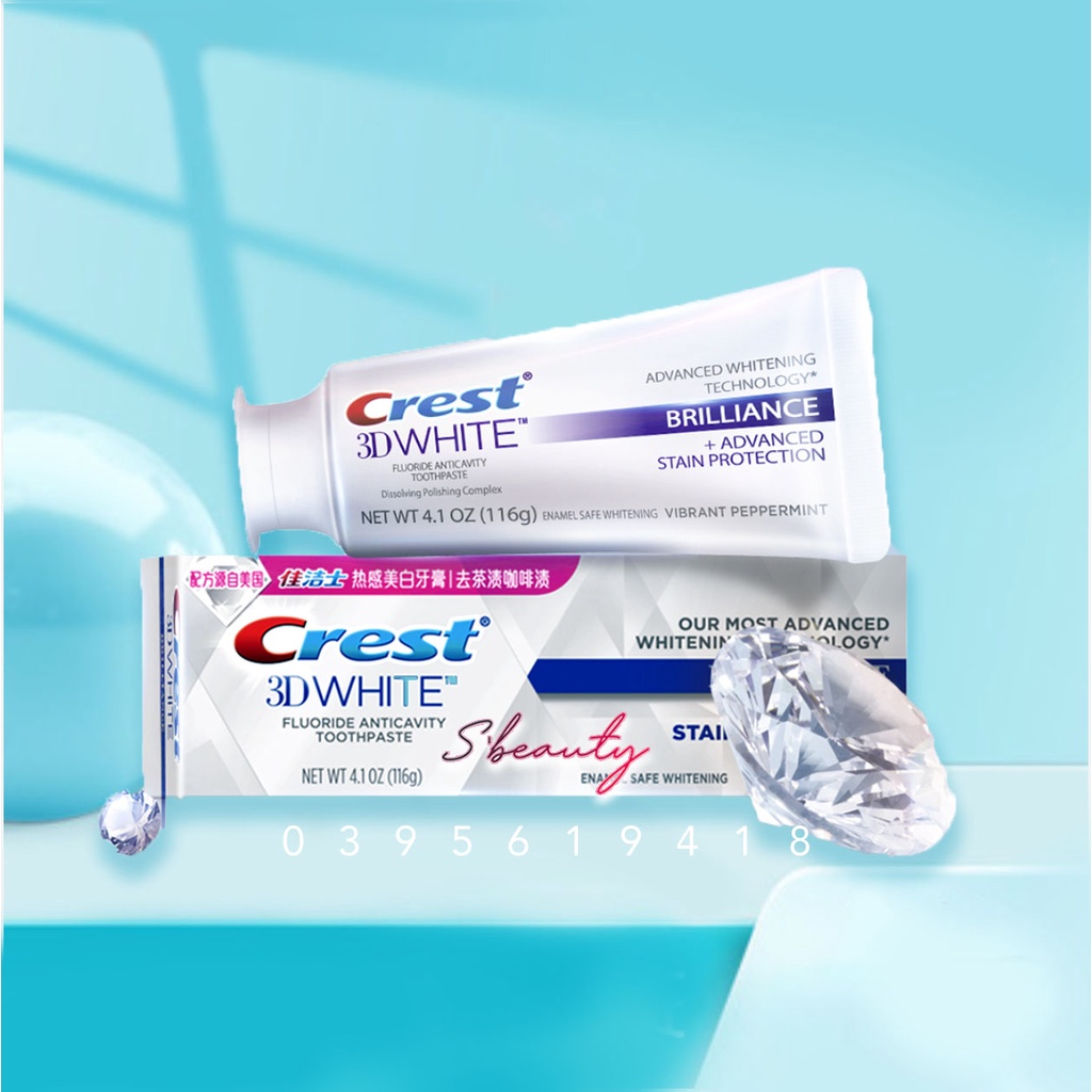 Kem đánh răng Crest 3D Brillance 90gram Chính hãng Tmall Trung - Giá Sỉ
