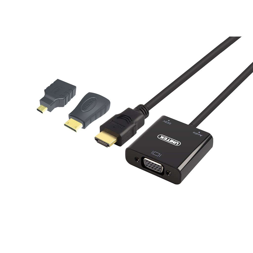 [HÀNG CHÍNH HÃNG] Cáp Chuyển HDMI (3 in 1) To VGA + Audio Unitek - Y6355 - Hàng chính hãng