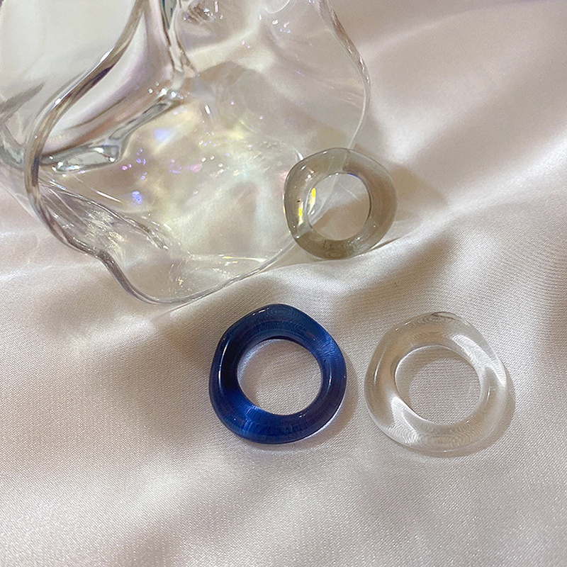 1 Nhẫn Acrylic Trong Suốt Phong Cách Hàn Quốc Cho Nữ