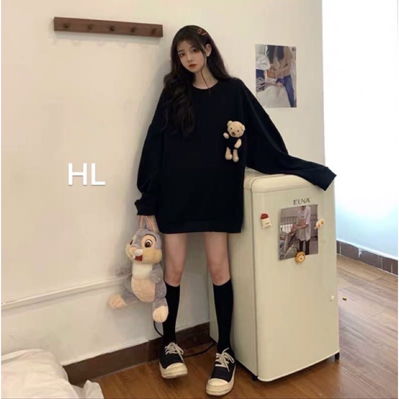 áo nỉ dài tay túi gấu bông | BigBuy360 - bigbuy360.vn