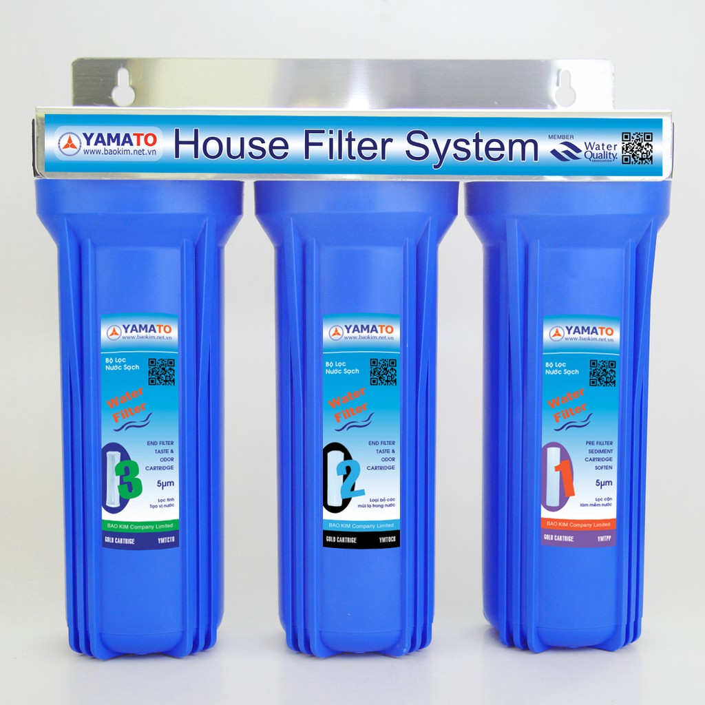 Bộ lọc nước sinh hoạt tiêu chuẩn 3 cấp lọc 10 inch (xanh)