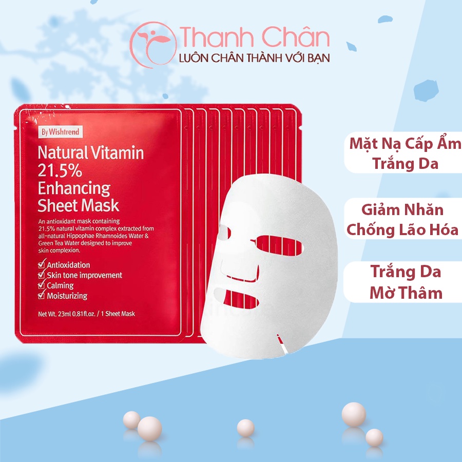 Mặt Nạ By Wishtrend Natural Vitamin 21.5 Enhancing Sheet Mask 23ml