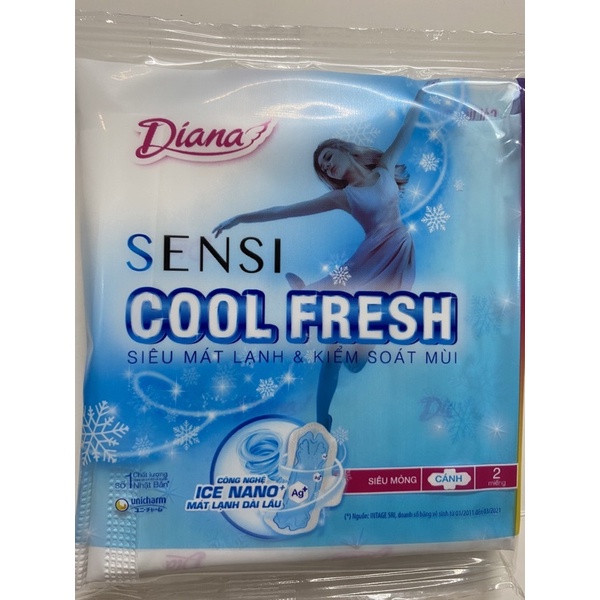 [Quà tặng] sensi cool fresh siêu mát lạnh kiểm soát mùi có cánh 2 miếng