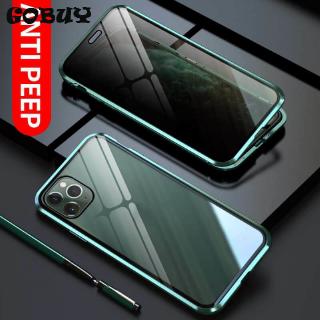 Ốp lưng Từ Tính Có Kính Cường Lực Bảo Vệ 360 Độ Chống Nhìn Trộm Cho Iphone 11 Pro Max 8