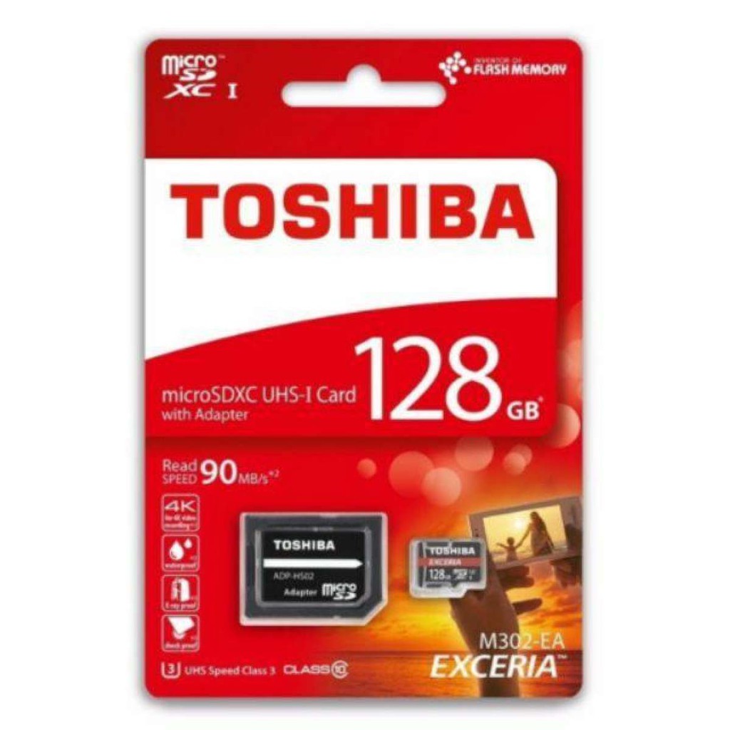 Toshiba 128GB Thẻ nhớ micro SDXC U3 Class 10 micro SD với Bộ điều hợp