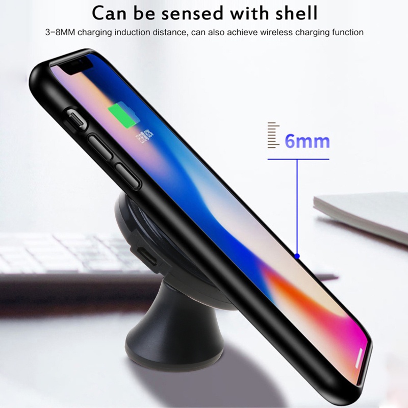 Bộ Sạc Không Dây 10w Trên Xe Hơi Cho Iphone 8 Xs Samsunggalaxy S8 S9 S10 Note 9